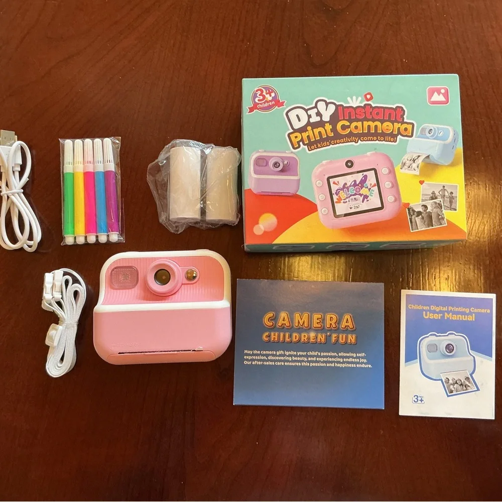 DIY Pink Instant Print Digital Camera